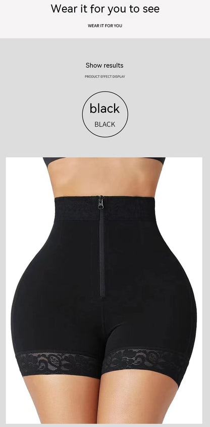 Hip Lifting Abdominal Pants with Zipper