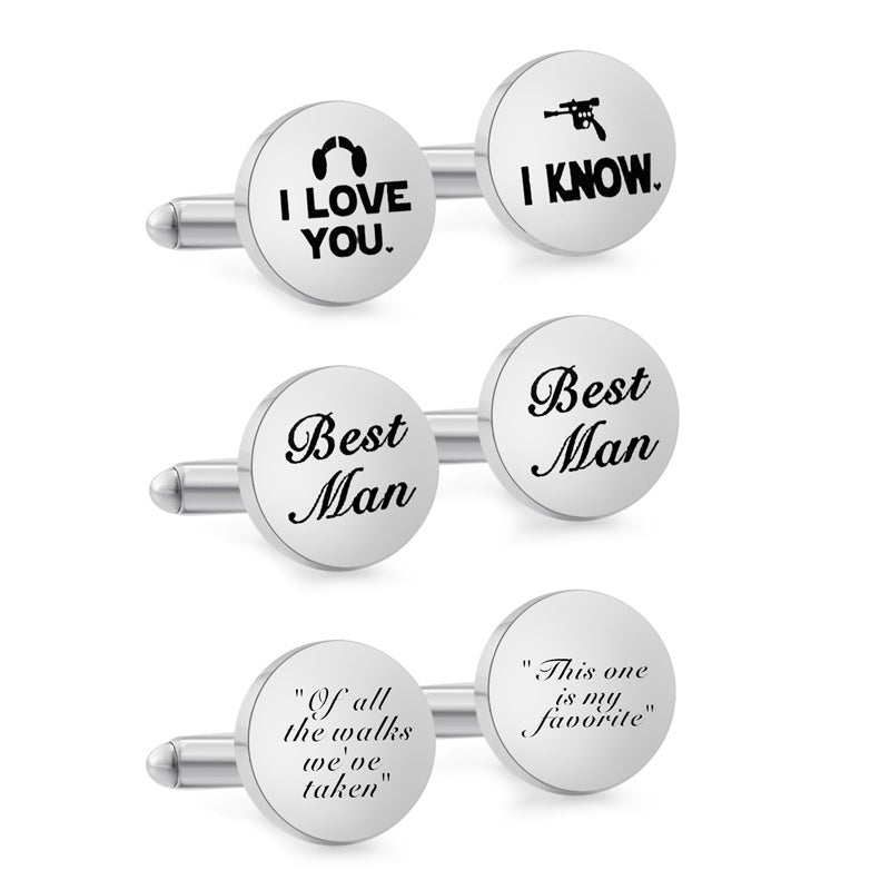 Custom Name Date Stainless Cufflinks