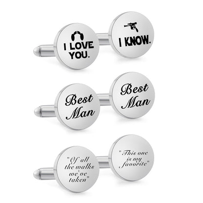 Custom Name Date Stainless Cufflinks