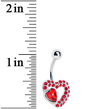 Red Gem Desire of the Heart Belly Ring