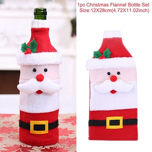 Christmas Wine Bottle Socks Decor