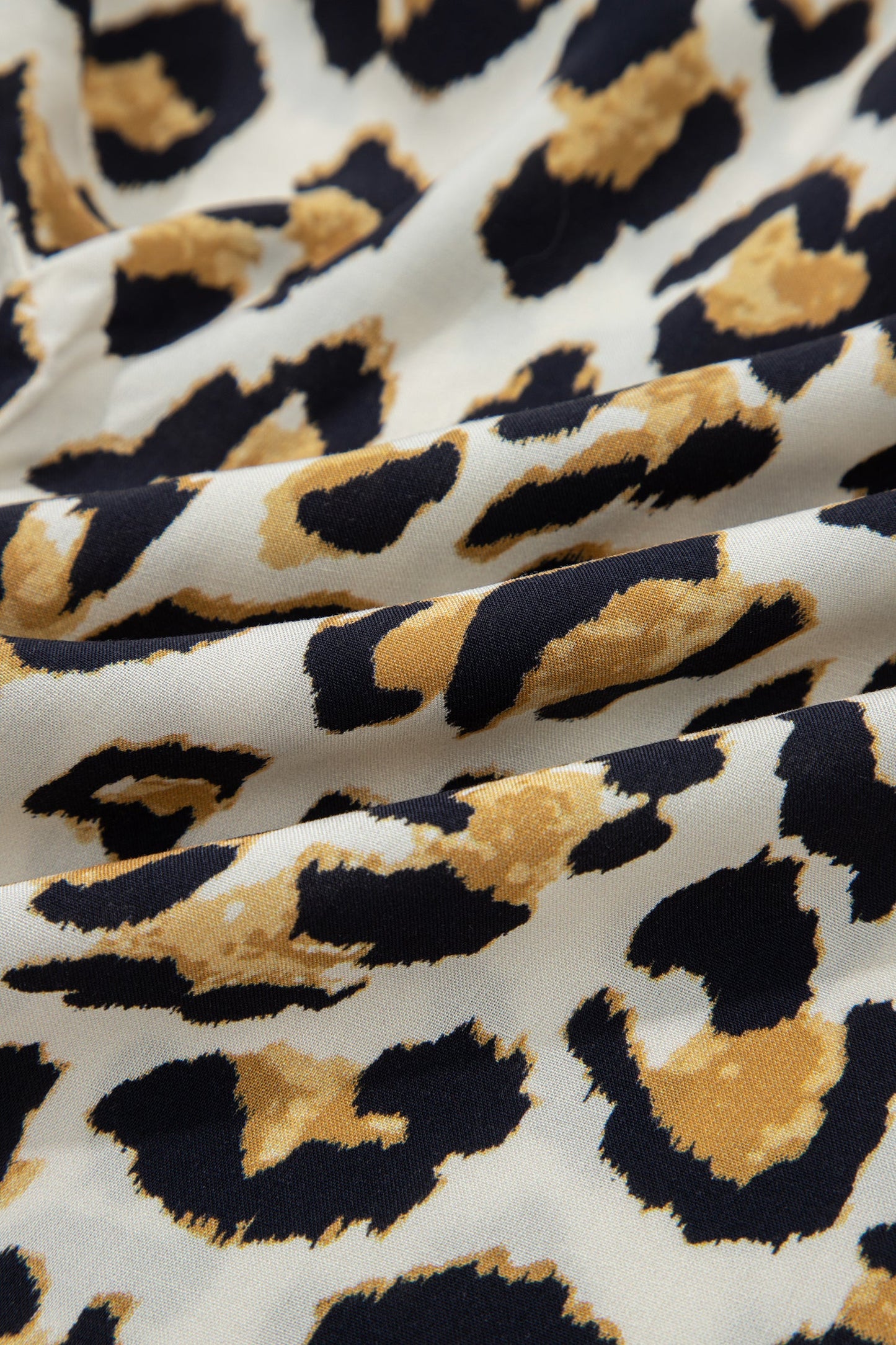 Leopard Patchwork 3/4 Sleeve Loose Shirt