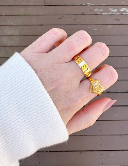 Be Still 3D Letter Ring