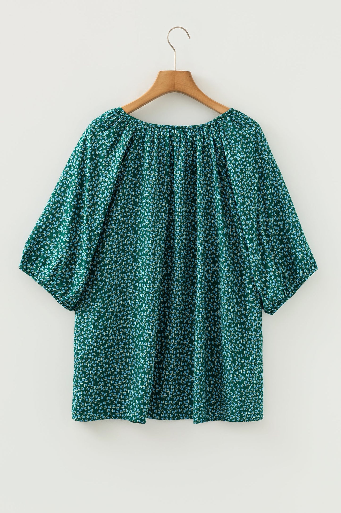 Plus Size Floral Boho Chic Notch V-Neck Top