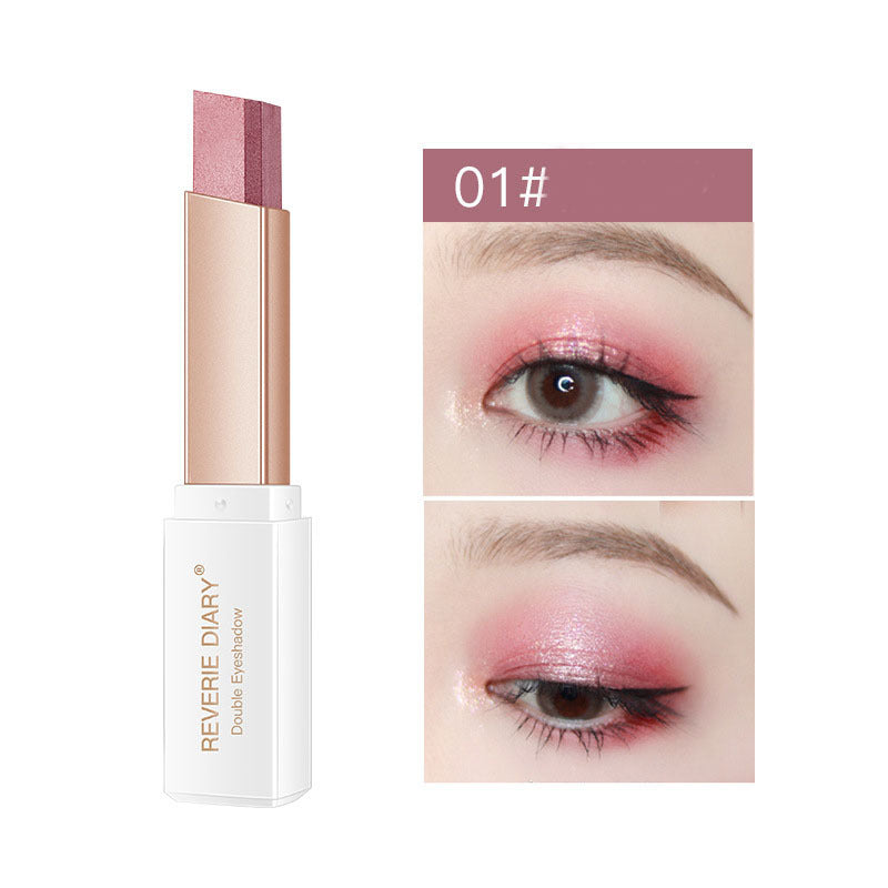 Lazy Eyeshadow Stick: Gradient Shimmer, Double Color, Waterproof