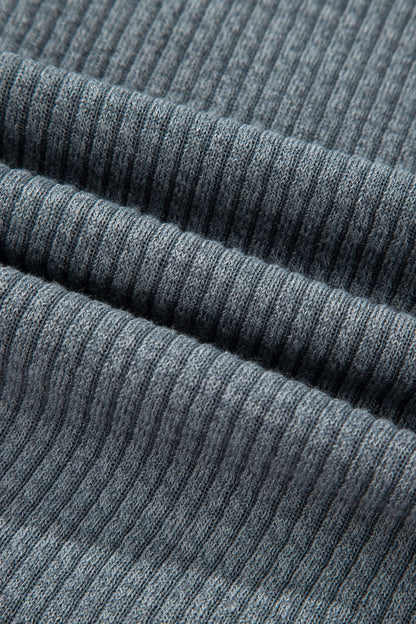 Ribbed Knit Flap Pocket Button-Up Shacket