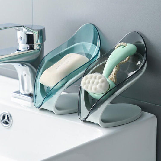 Leaf Shape Soap Holder Non-slip Drain Storage Box