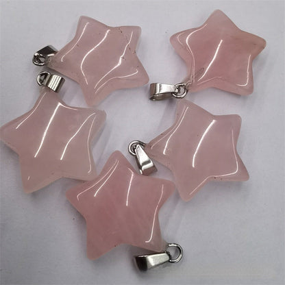 Natural Stone Crystal Agate Star Pendant