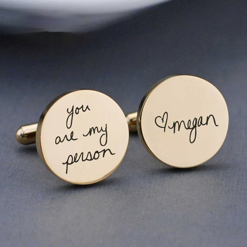 High-grade Suit Cufflinks Engraved Name Pattern