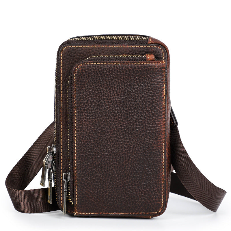 Retro Crazy Horse Men's Crossbody Phone Bag