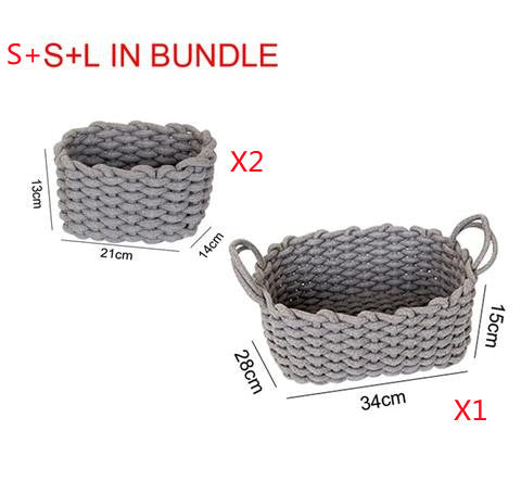 Nordic Hand Woven Cotton Rope Basket