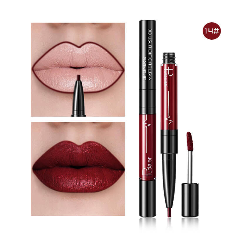 Pudaier Matte Lip Gloss Lip Liner Agate Red Lip Tint