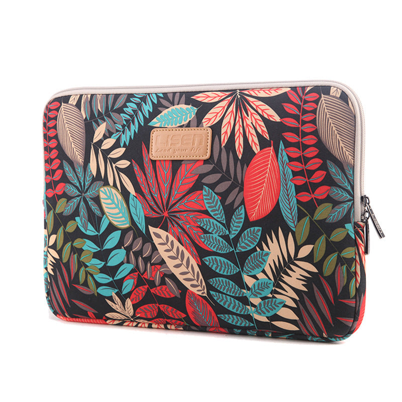 LISEN Colorful Leaf Notebook Sleeve Bag 15.6 Inch Computer Bag