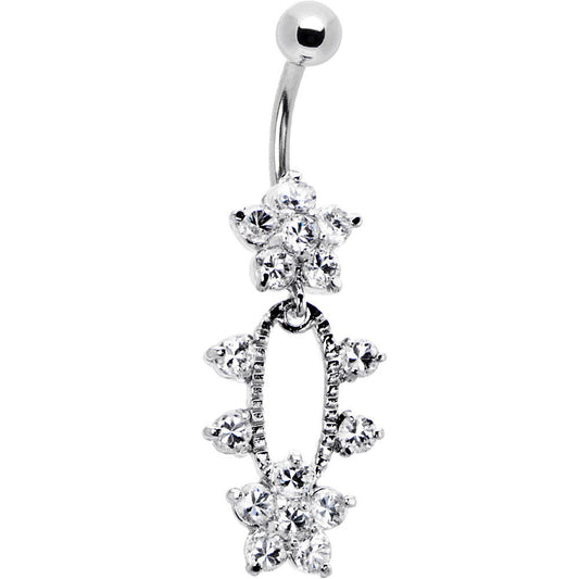 Crystalline Sensational Sparkle Flower Belly Ring