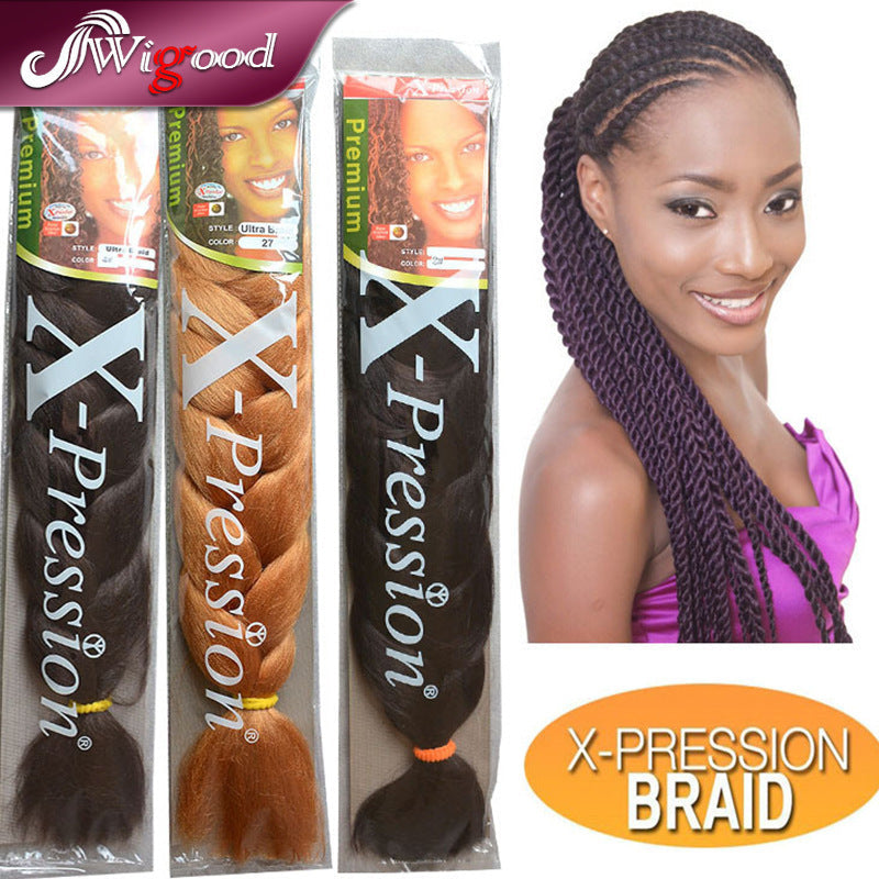 European & American Style Mixed Color Xpression Braid Wig