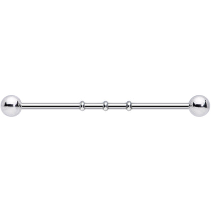 Surgical Steel Notched Industrial Barbell Earring