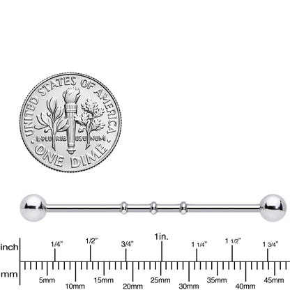 Surgical Steel Notched Industrial Barbell Earring