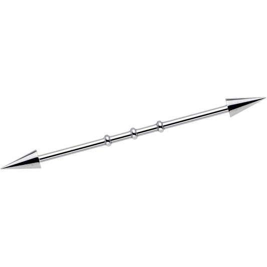 Surgical Steel Spiked Industrial Barbell Earring