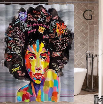 Graffiti Hip Hop African Girl Shower Curtain