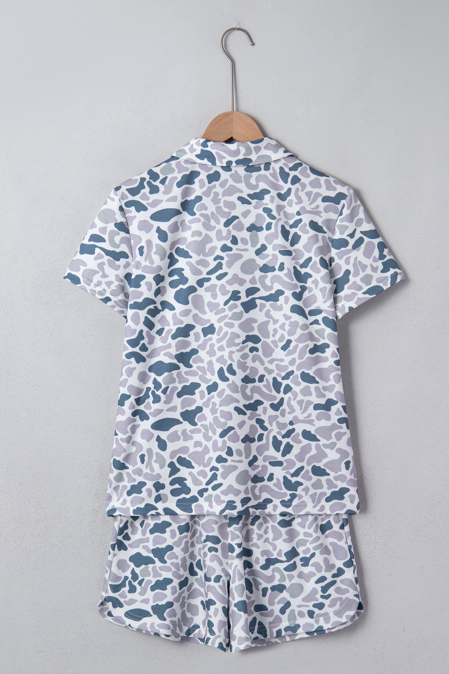 Abstract Polo Collar T-Shirt & Shorts Set