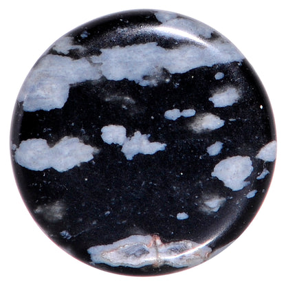 0G Obsidian Snowflake Natural Stone Saddle Plug Set
