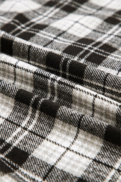 Plaid Chest Pocket Long Sleeve Buttoned Shirt
