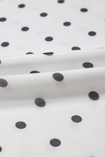 Polka Dot Flutter Sleeve Smocked Maxi Dress