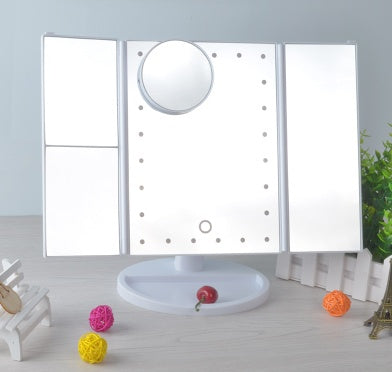 Foldable Magnifying Makeup Mirror with Lamp