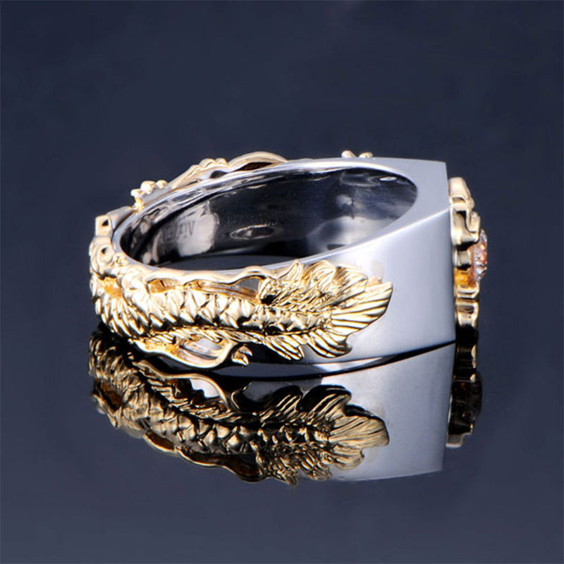 Men's Dragon Zircon Ring
