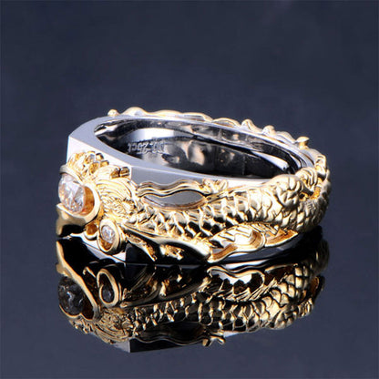 Men's Dragon Zircon Ring