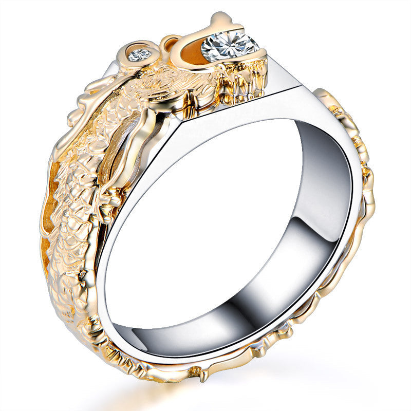 Men's Dragon Zircon Ring