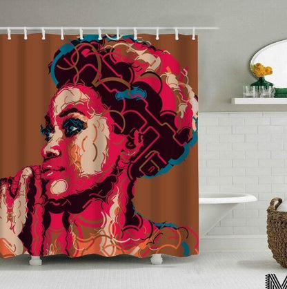 Graffiti Hip Hop African Girl Shower Curtain