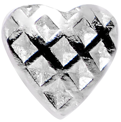 Sterling Silver Checkerboard Heart Nose Bone