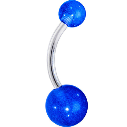 Bold Blue Acylic Ball Belly Button Ring