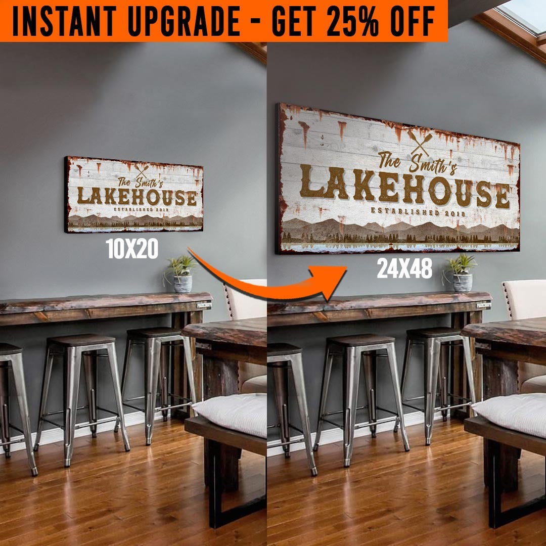 Upgrade Your 'Lake House' (Style 2) Canvas To 24x48 Inches