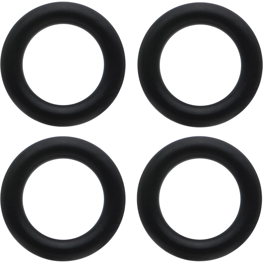 0G Black Rubber O-Ring 4-Pack