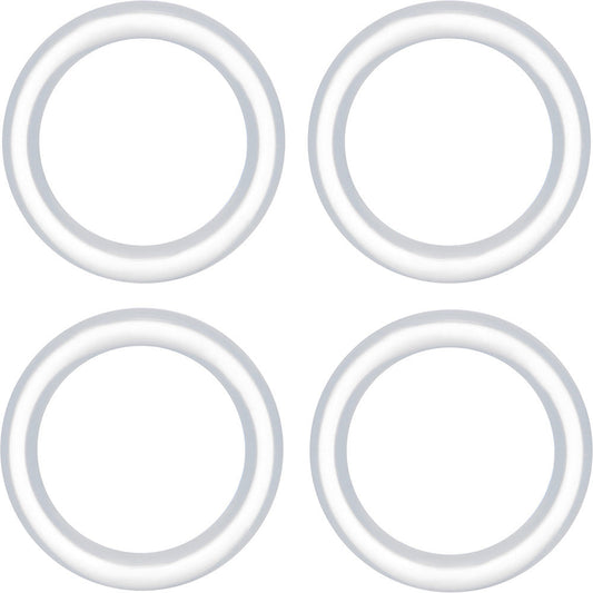 1/2 Clear Rubber O-Ring 4-Pack