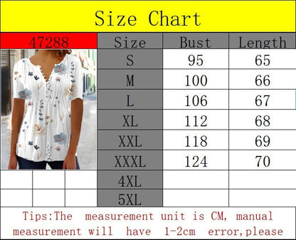 Euro-American Pleated Print Tee