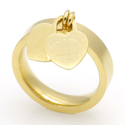 Gold-plated Heart-shaped Titanium Steel Ring