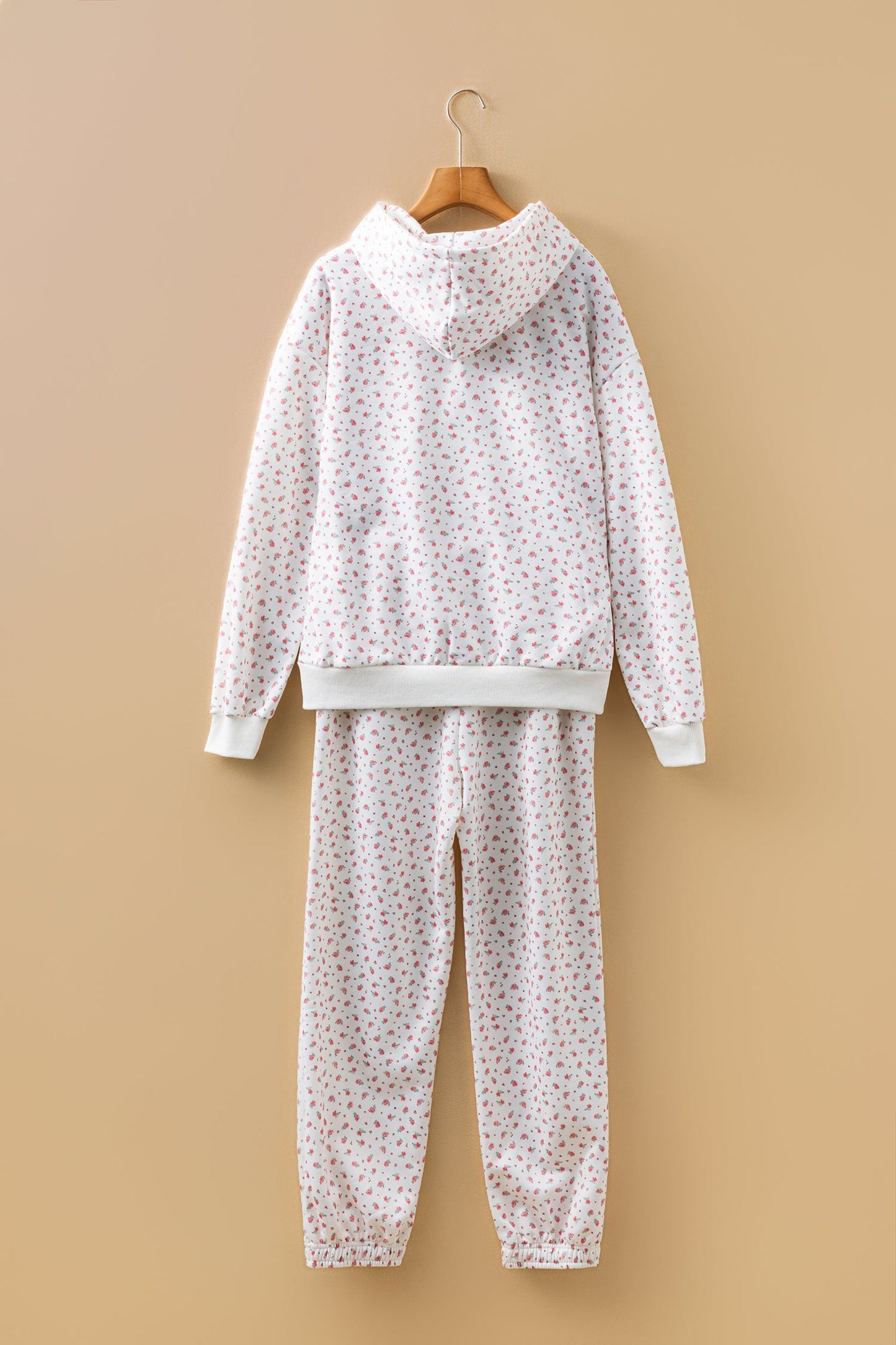 Floral Kangaroo Pocket Hoodie & Sweatpants Set