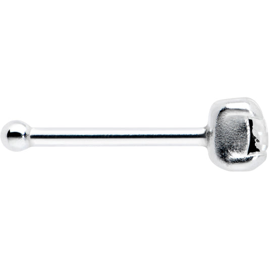 Sterling Silver 2mm Clear Nose Bone Created with Crystals
