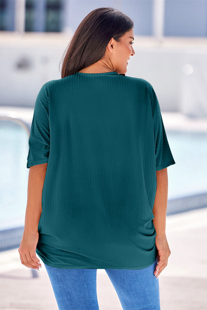 Plus Size Shimmer Ribbed Knit Open-Front Cardigan