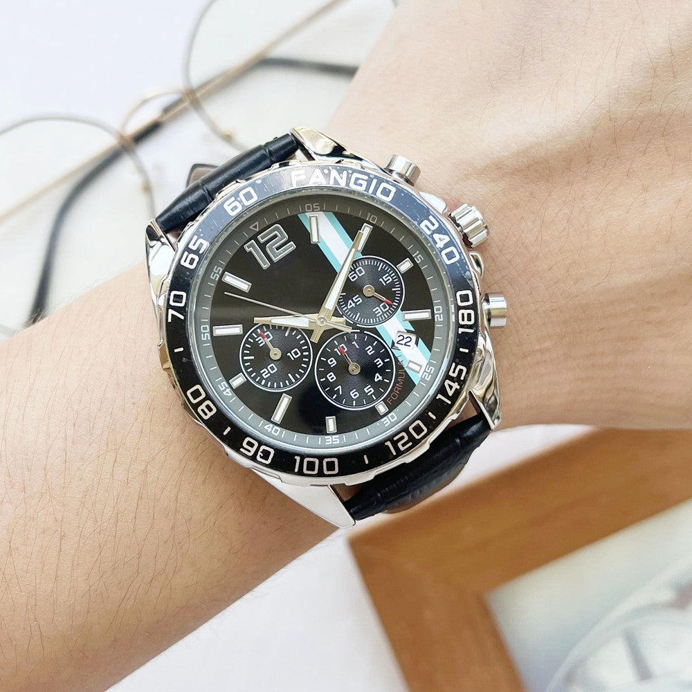 Men's Multifunction Leather Watch