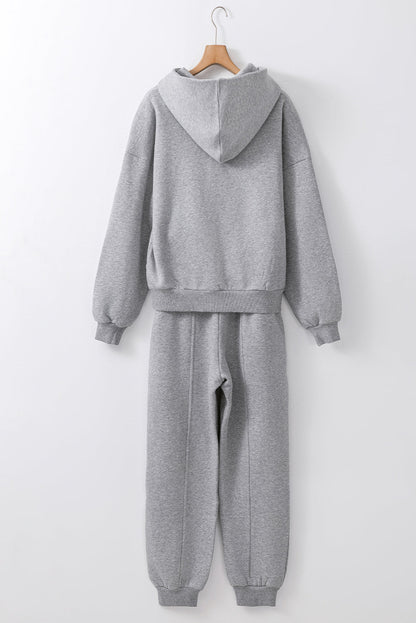 Solid Reverse Seams Hoodie and Joggers Set