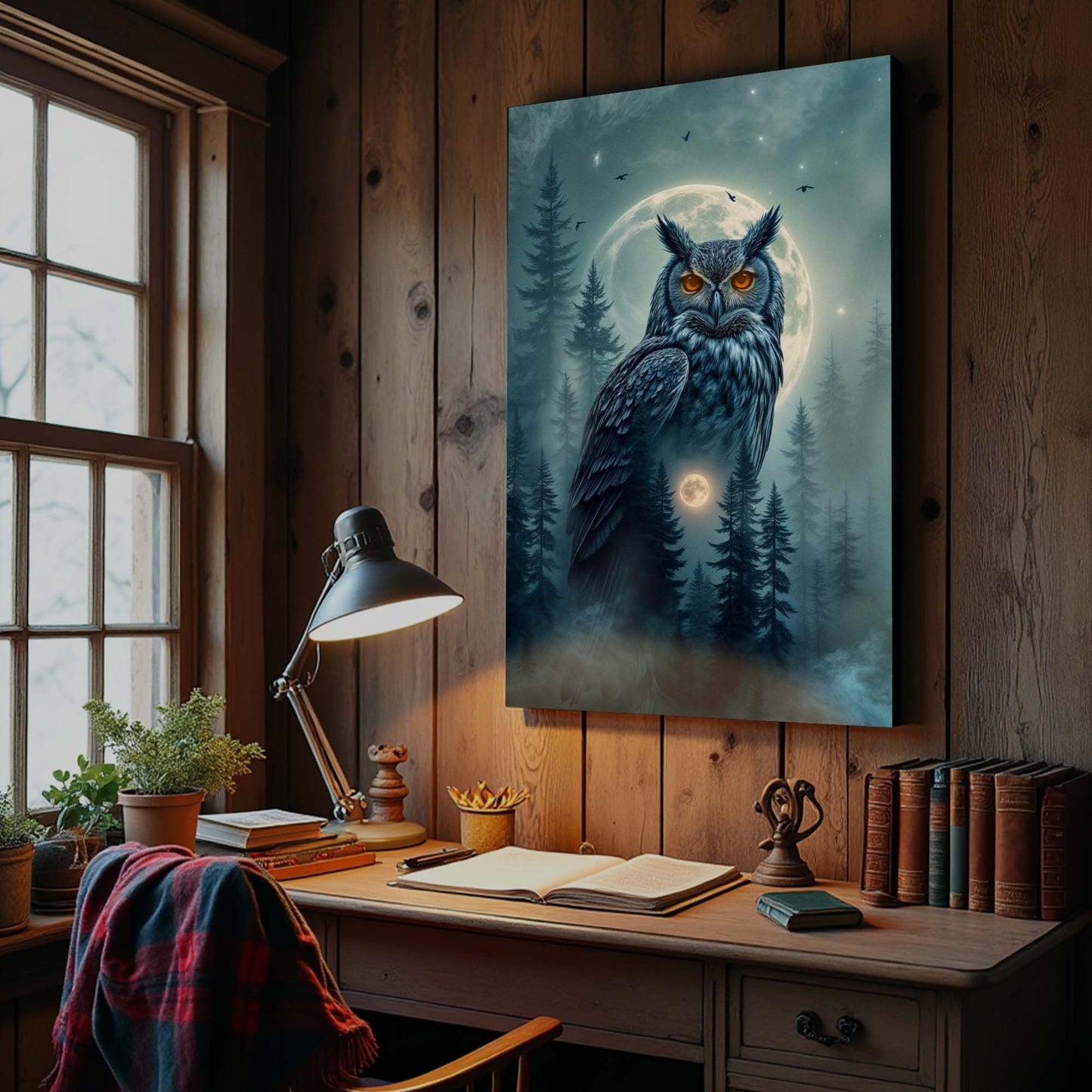 Owl Double Exposure Wall Art II