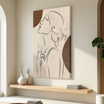 Minimalist Woman Line Art Canvas Wall Art