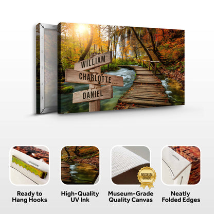 To The Woods Family Names Sign