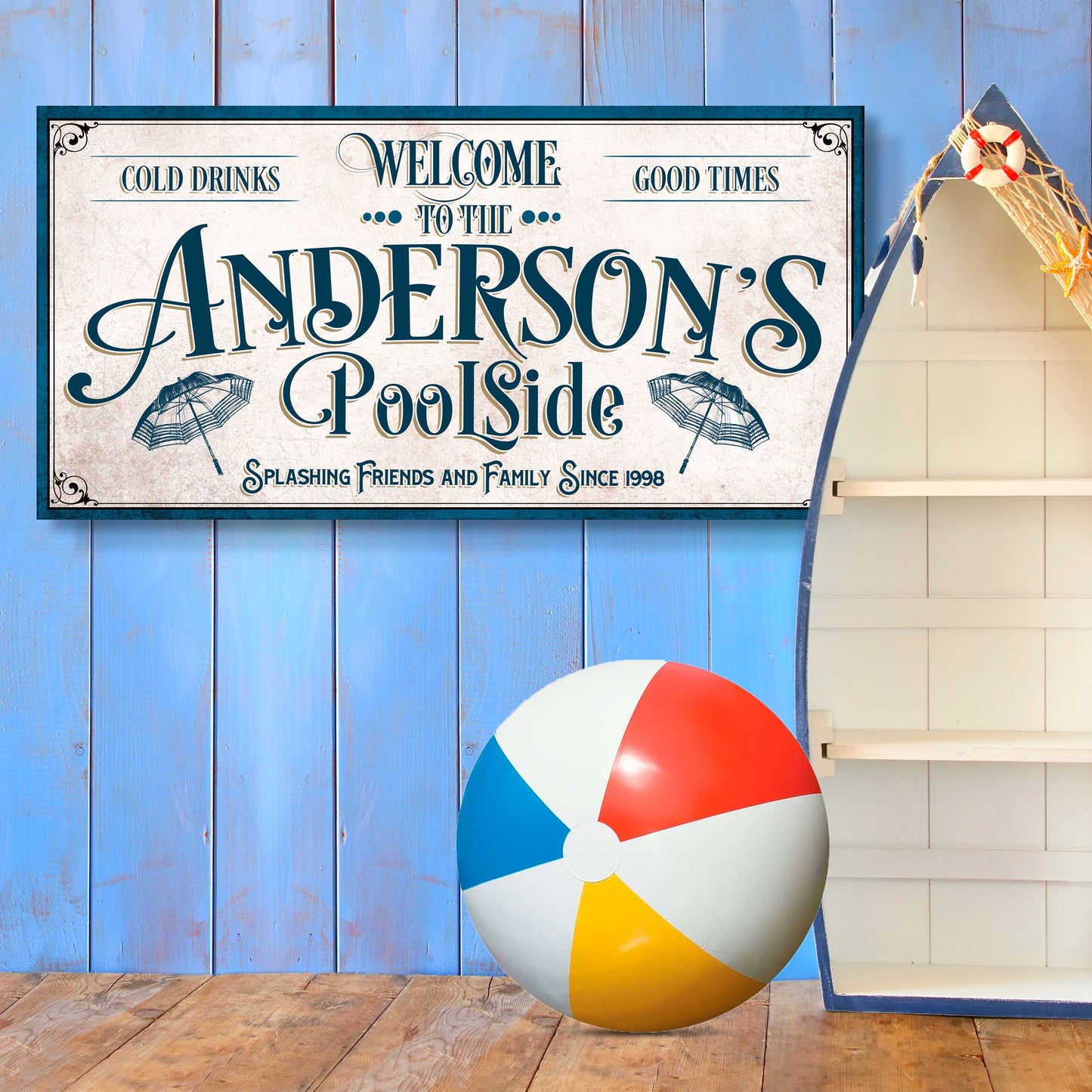 Personalized Pool Party Sign