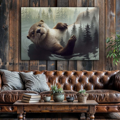 Otter Double Exposure Wall Art