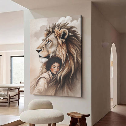 Lion And Girl Faith Wall Art